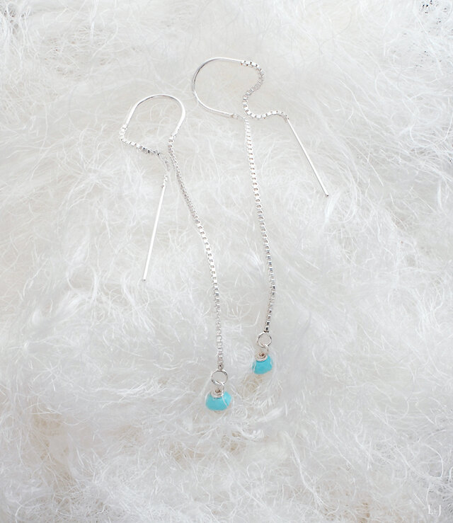 LeJ（ルジィ）スリーピングビューティターコイズのチェーンピアス