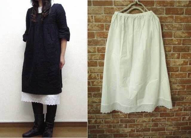 合わせやすい白ペチコートSK 丈68・83センチ M～2L,3L～5Lから