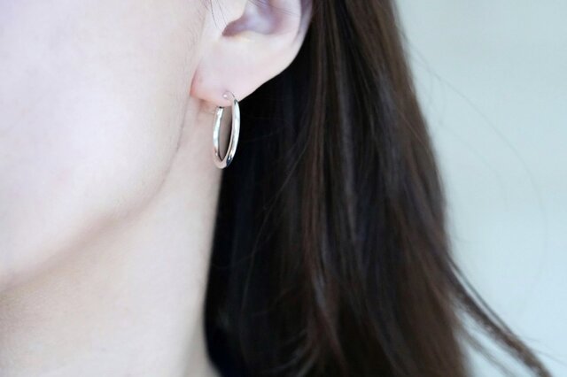 ペア太さ4ｍｍ　ハンドメイド　シルバー925　フープピアス ペア太さ4mm ハンドメイド シルバー925 フープピアス