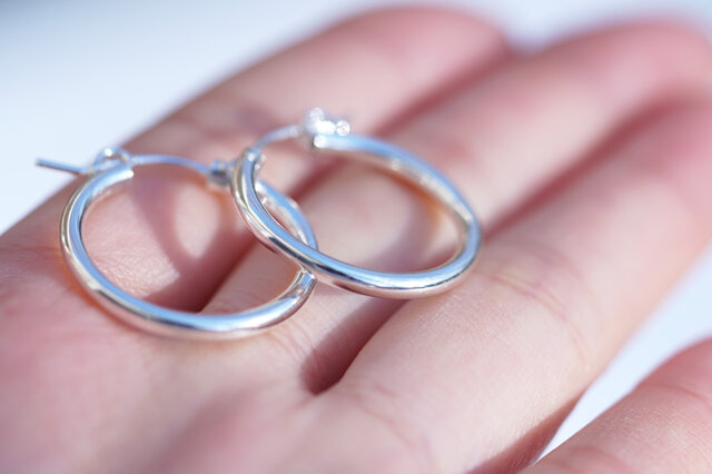 SILVER925 フープピアス-22mm | iichi 日々の暮らしを心地よく