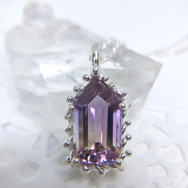 天然アメトリンシルバーロングネックレス4.43ct☆デザインにこだわったハンドメイド1点もの!の画像1枚目
