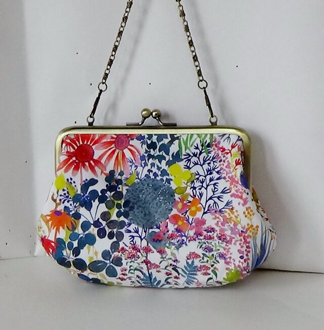 リバティ　フレスコ　がま口ふっくらミニバッグ　