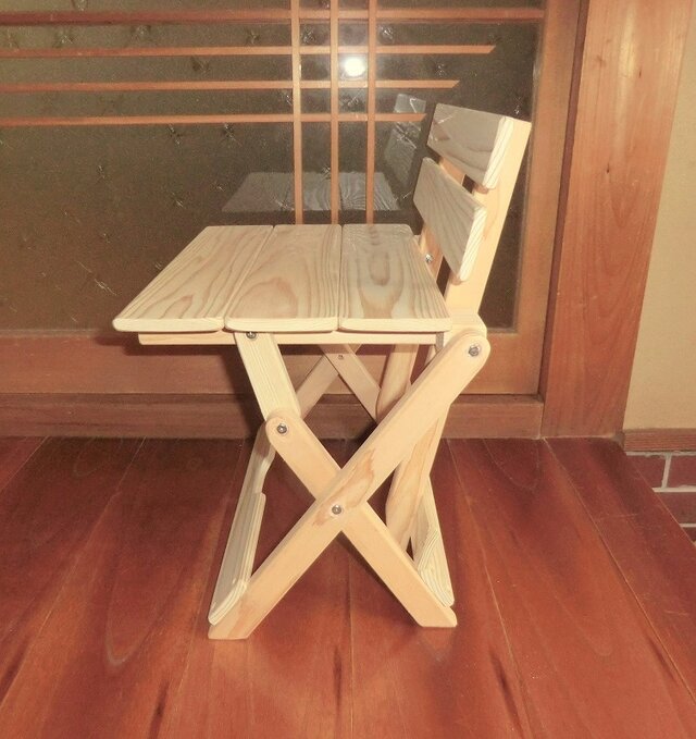 わんちゃん撮影用折りたたみ椅子 受注製作・Mサイズ・H27cm・シャビーテイストH27cm(白)・わん