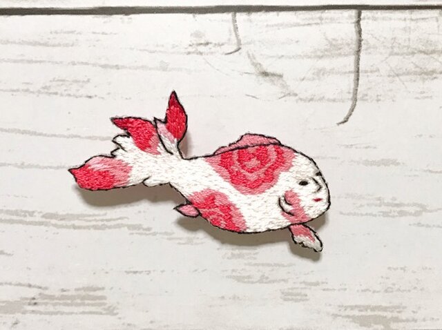 手刺繍浮世絵ブローチ 落合芳幾 見たて似たかきん魚 より Iichi ハンドメイド クラフト作品 手仕事品の通販