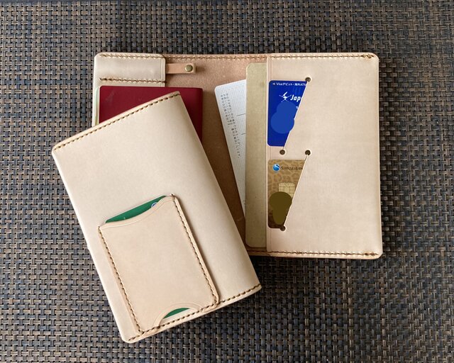 国際免許証＆SIMカードが入るパスポートケース PPC-06k ヌメ革生成り