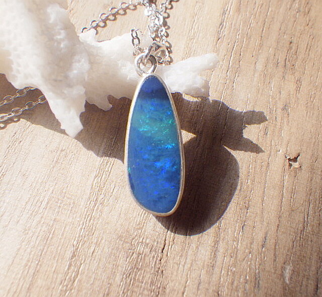 Grand Blue Opal Necklace *Sv925*の画像1枚目