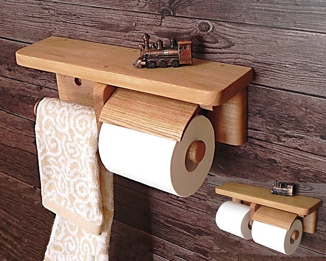 木製トイレットペーパーホルダー Ver.13s(アッシュ無垢材)の画像1枚目