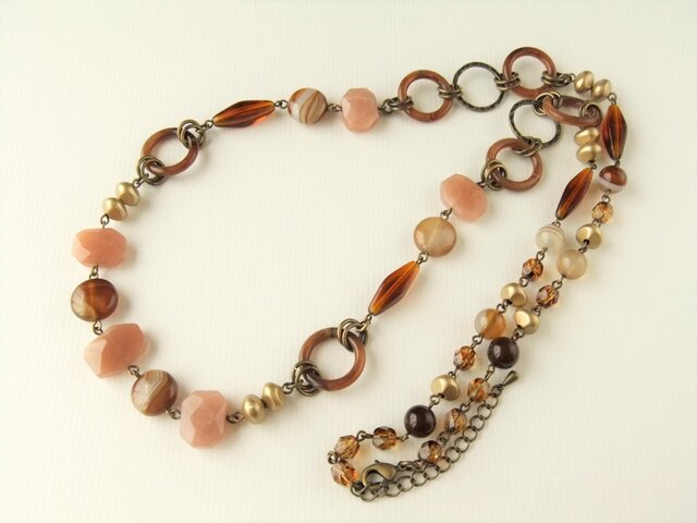 Necklace アゲート ムーストーン(N1191)の画像1枚目