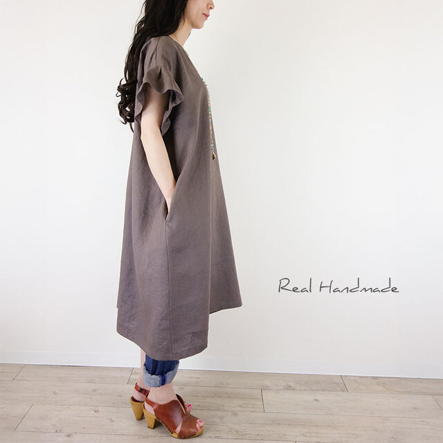 新品　23区　高橋リタ　R　PAGANINI　リネン100%　フリル　ワンピース 新品 23区 高橋リタ R PAGANINI リネン100% フリル ワンピース 2025年