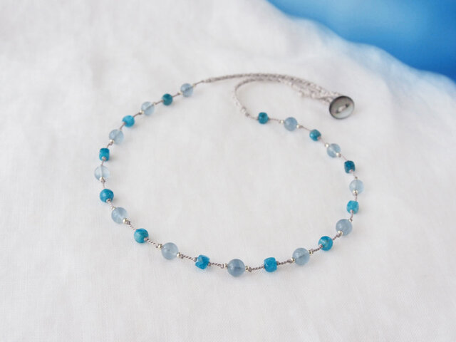 ○□ Necklace(Blue Ocean)の画像1枚目