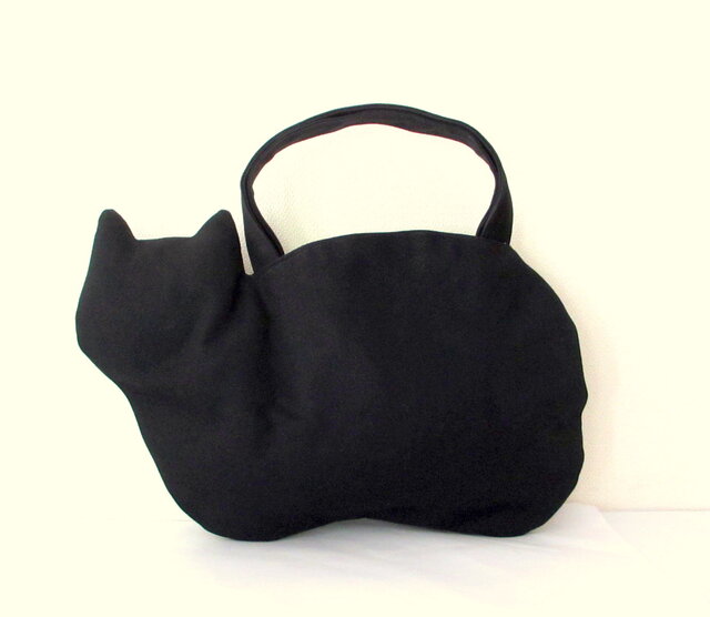 帆布のネコバッグ 黒猫の画像1枚目