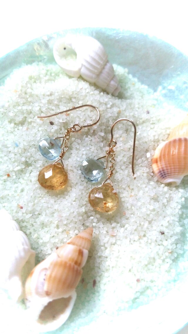 インペリアル&スカイブルー トパーズ ピアス