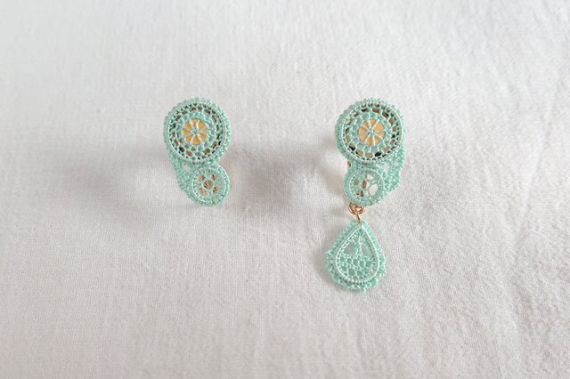 絹糸刺繍 Lysイヤリング -1904の画像1枚目