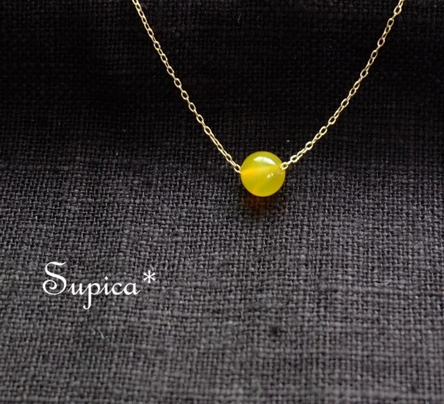 羽根と黄色い石のネックレス K18 マルチカラー WING ネックレス アクセサリー レディース