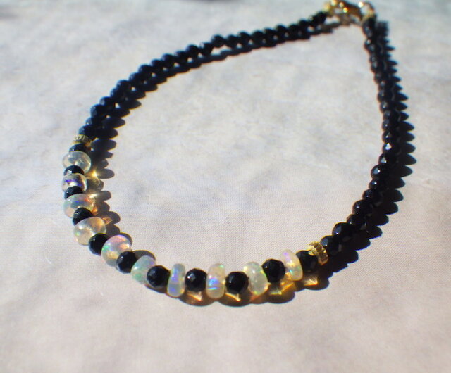 *14kgf*Rainbow Opal Onyx braceletの画像1枚目