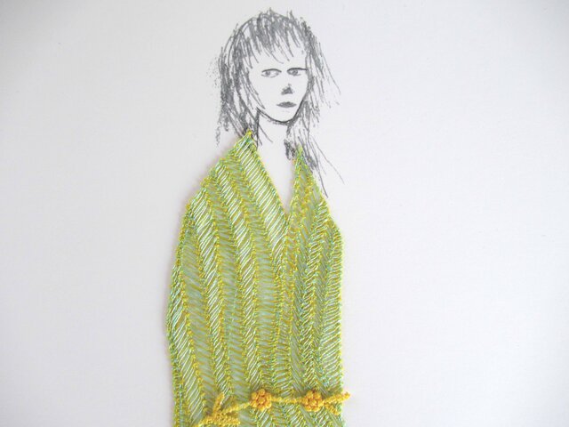 刺繍アート Miss.ALICE (green)の画像1枚目
