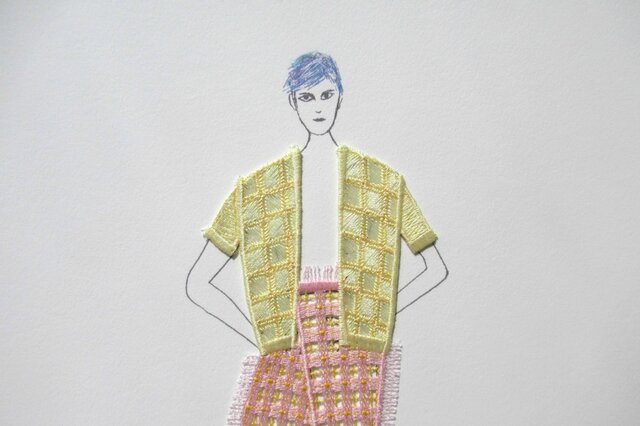 刺繍アート Lucy (jaune)の画像1枚目