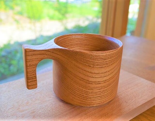 【☆人気シリーズ・プレゼントにも】たっぷり入る 木製マグカップ wooden mag 栴檀(せんだん) 0049の画像1枚目