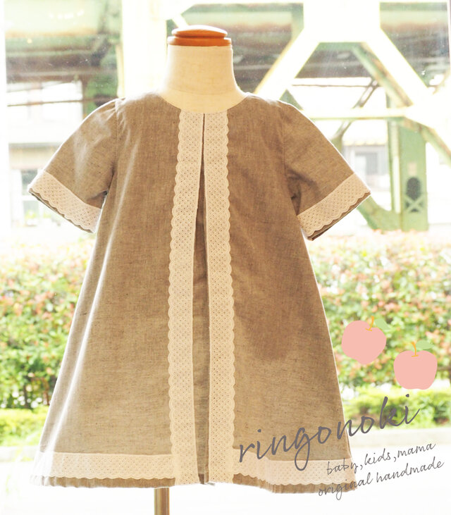 グレー×レースの上品タックワンピース♡の画像1枚目