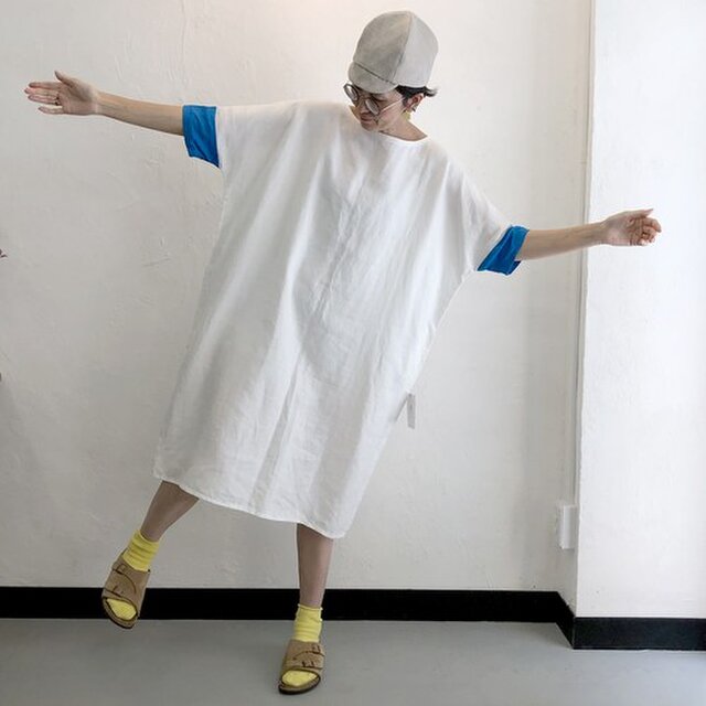 Seagull One Piece | White x Turquoiseの画像1枚目