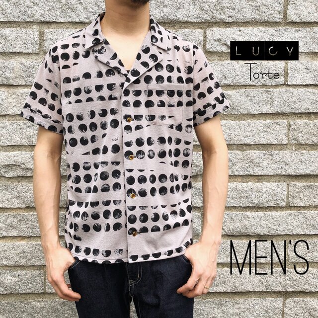 《Men’s》オープンカラーシャツ【GRAY MOON】の画像1枚目