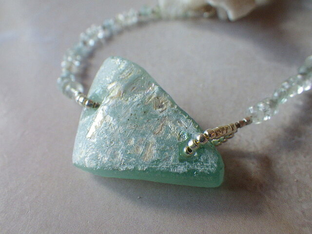 sv925*ローマングラス Ancient Roman Glass Blacelet アンティーク