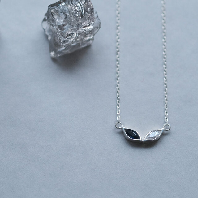 天然サファイア 猫目 ネックレス シルバー925