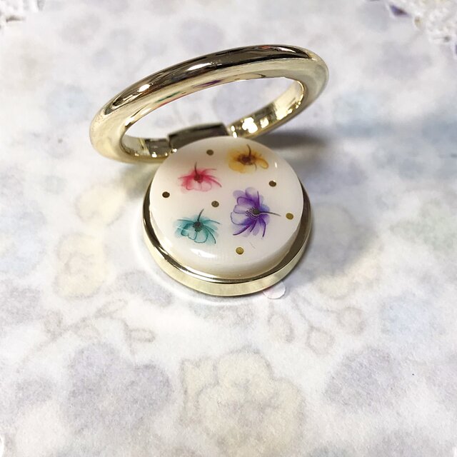 ボタニカルflowerスマホリングの画像1枚目