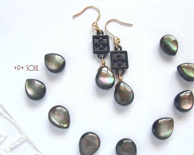 クロスshellピアス 【BS-438P】の画像1枚目