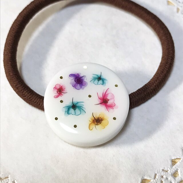 ボタニカルflower ヘアゴムの画像1枚目