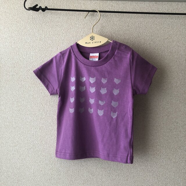 キッズTシャツ シルクスクリーン cat(シルバー) 90の画像1枚目