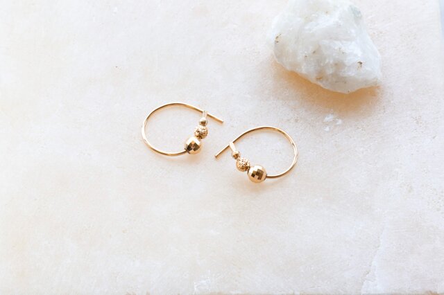 k18&k10 フック&フープ ピアス Jojuly luna luxuryの画像1枚目