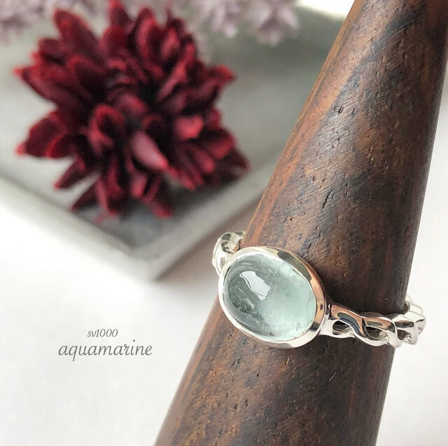 限定❣️限定アクアマリンリング 金属アレルギーの方も purecubicの画像1枚目