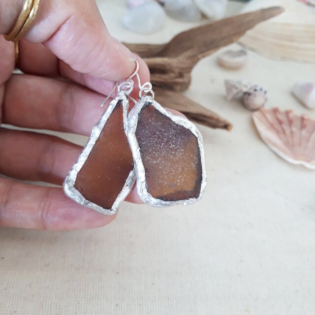 海辺の宝石⭐seaglass pierceの画像1枚目