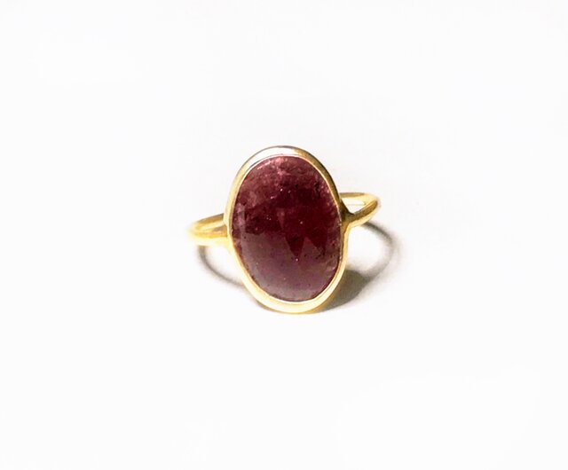 一点もの k18 Burgundy Sapphire リング/ 受注制作の画像1枚目