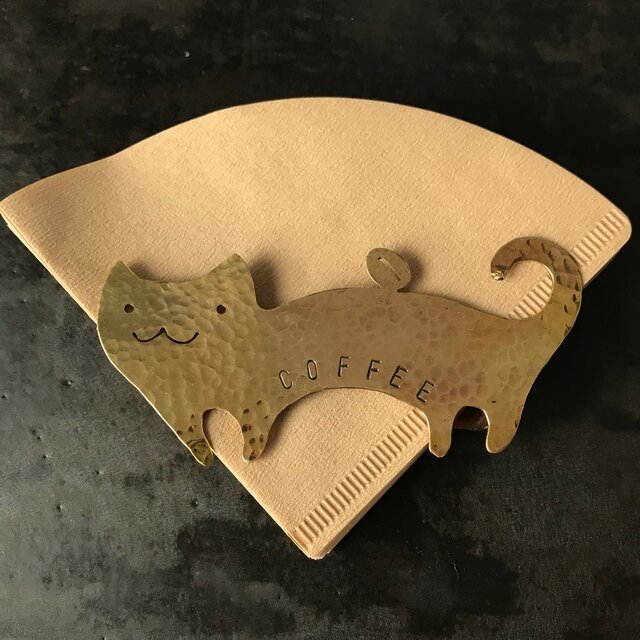 コーヒーフィルターホルダー猫と豆の画像1枚目
