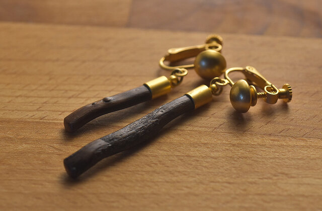 【限定品】自然の小枝のイヤリング/ピアス 0252の画像1枚目