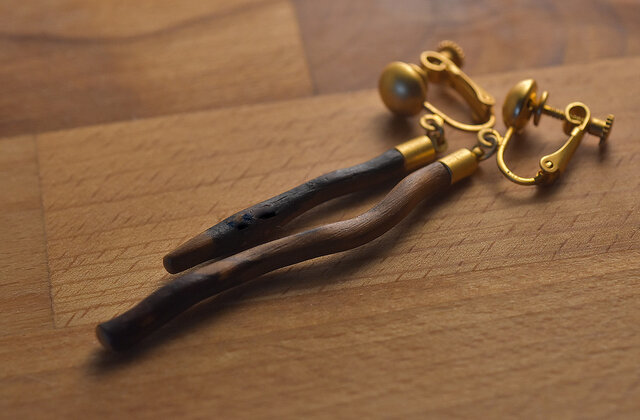 【限定品】自然の小枝のイヤリング/ピアス 0302の画像1枚目