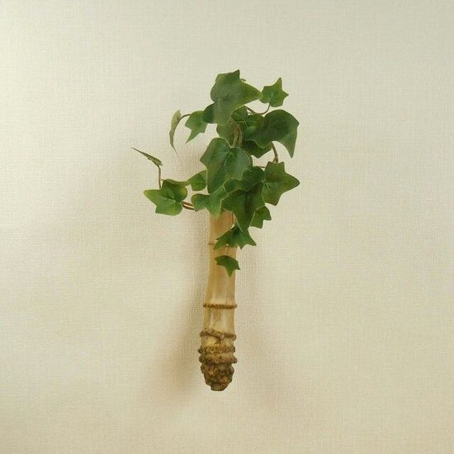 【温泉流木】根っこ竹流木のシンプルな一輪挿し 花器 花瓶 流木インテリアの画像1枚目