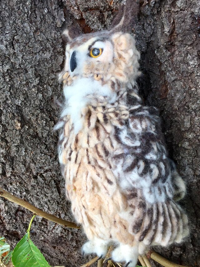羊毛フェルトのベンガルワシミミズクの画像1枚目