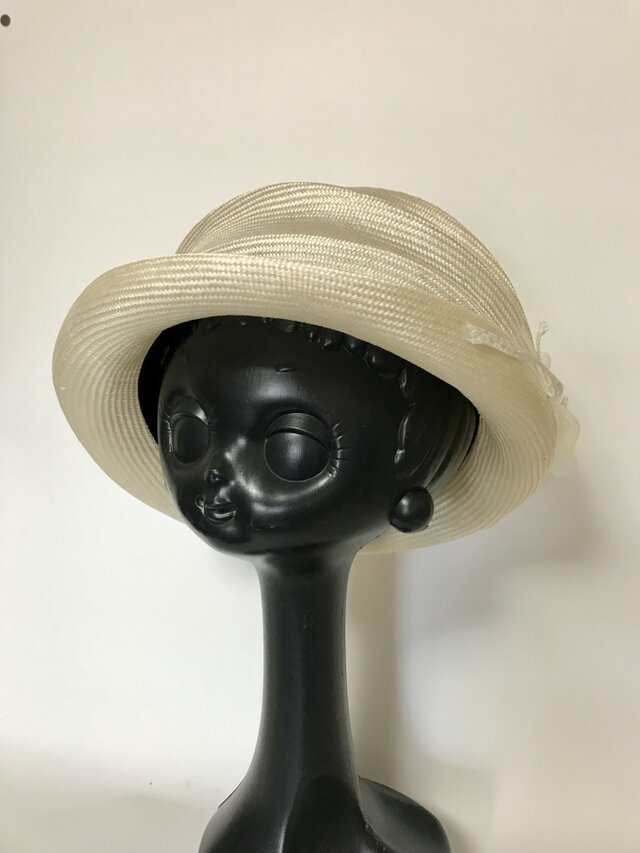 夏帽子(シゾール素材)オフホワイトの画像1枚目