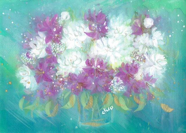 「ダリア」水彩原画の画像1枚目