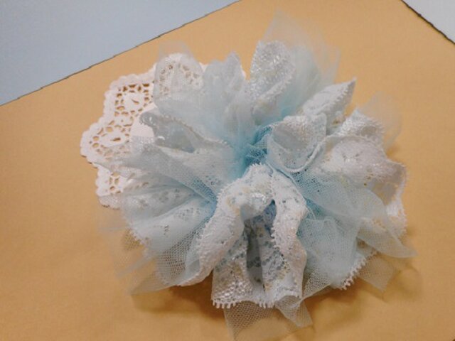 チュールとレースのふわふわシュシュL（水華密恋） | iichi 日々の