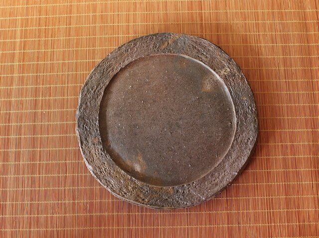 備前焼 皿(約20.5cm) sr4-056の画像1枚目