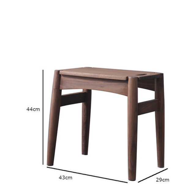 受注生産 職人手作り スツール 椅子 ウォールナット 鏡台スツール 北欧モダン 天然木 木目 無垢材 家具 リビング Iichi ハンドメイド クラフト作品 手仕事品の通販