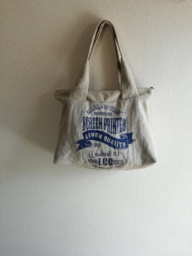 リトアニア・Linen・リネン・ファスナーショルダーBaGの画像1枚目
