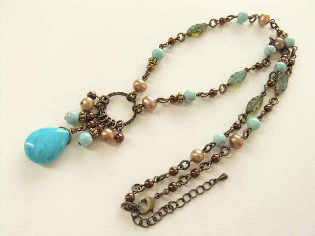 Necklace ターコイズ チェコ(N1192)の画像1枚目