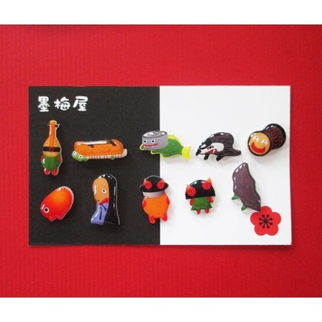 百鬼夜行ピアス10個セットの画像1枚目