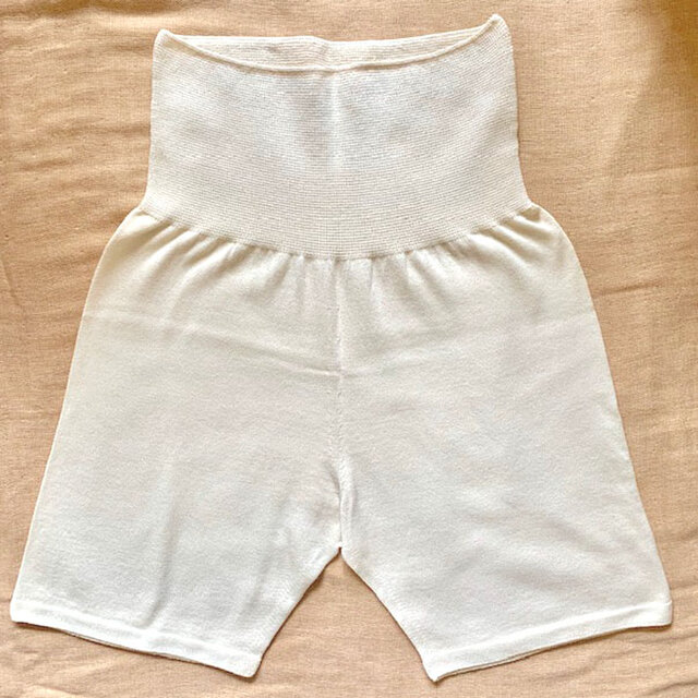 腹巻付き温かパンツ 【Organic Cotton Whole garment Knit】の画像1枚目