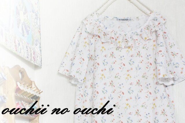 リバティ♪巻きロックフリル ボートネックAラインワンピース リボンベルト付き LIBERTY の画像1枚目